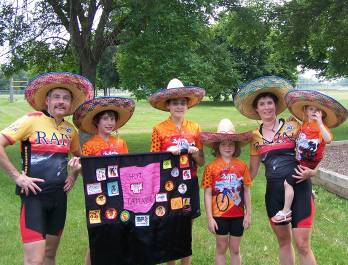 The McClellan family, of Findlay, after the 2007 Hot Tamale Bicycle tour. (Photo by David Powell)